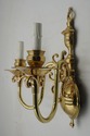 F73307: Pair Colonial Williamsburg Style Brass Lig