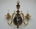 F73307: Pair Colonial Williamsburg Style Brass Lig