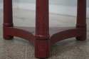 L73346: Round Red Painted Primitive Side Table