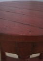 L73346: Round Red Painted Primitive Side Table