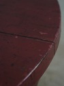 L73346: Round Red Painted Primitive Side Table
