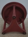 L73346: Round Red Painted Primitive Side Table
