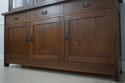 73244: STICKLEY Mission Oak Leaded Glass China Cab