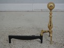 F64475EC: Pair BENNETT Brass Cannonball Fireplace 