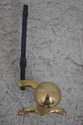 F64475EC: Pair BENNETT Brass Cannonball Fireplace 