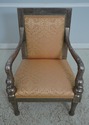 64489EC: Dolphin Arm Large Silver Leaf Upholstered