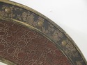 F47355EC: Round Decorative Textured Leather Mirror