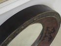 F47355EC: Round Decorative Textured Leather Mirror