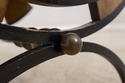68650: Swiss Style Iron Base Wood Occasional Accen