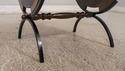 68650: Swiss Style Iron Base Wood Occasional Accen