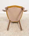 F68658: Vintage Medallion Back Walnut Upholstered 