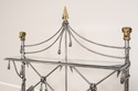 68692: Neoclassical Style Wrought Iron Brass & Gla