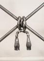 68692: Neoclassical Style Wrought Iron Brass & Gla