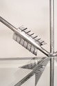 68692: Neoclassical Style Wrought Iron Brass & Gla