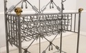 68692: Neoclassical Style Wrought Iron Brass & Gla