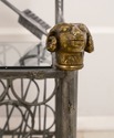 68692: Neoclassical Style Wrought Iron Brass & Gla