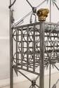 68692: Neoclassical Style Wrought Iron Brass & Gla