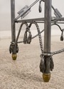 68692: Neoclassical Style Wrought Iron Brass & Gla