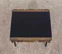 68650: Swiss Style Iron Base Wood Occasional Accen