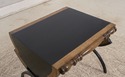 68650: Swiss Style Iron Base Wood Occasional Accen
