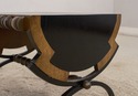 68650: Swiss Style Iron Base Wood Occasional Accen