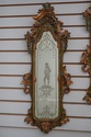 60237EC: Pair Antique Venetian Etched Glass Wall M