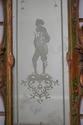 60237EC: Pair Antique Venetian Etched Glass Wall M