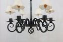 F55691EC: Iron 6 Arm Lighted Chandelier Hanging Li