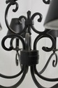 F55702EC: Black Metal 6 Arm Chandelier w. Tole Sha