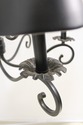 F55702EC: Black Metal 6 Arm Chandelier w. Tole Sha