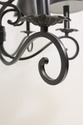 F55702EC: Black Metal 6 Arm Chandelier w. Tole Sha