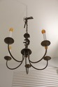 F55694EC: Small 5 Light Brown Iron Chandelier