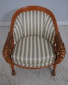 64141EC: Lionhead Carved Arm Upholstered Neoclassi