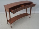 L64128EC: Mahogany 2 Drawer Crescent Shape Console