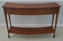 L64128EC: Mahogany 2 Drawer Crescent Shape Console