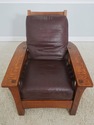 73009: STICKLEY Mission Oak Leather Morris Chair w