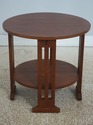 73000: STICKLEY Round Mission Oak Lamp Table