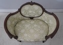 L72986: Vintage Walnut Rococo Parlor Settee w. Dam
