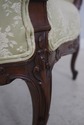 L72986: Vintage Walnut Rococo Parlor Settee w. Dam