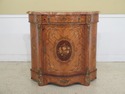 47347EC: Italian Marble Top Inlaid Commode w. Bron