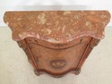 47347EC: Italian Marble Top Inlaid Commode w. Bron