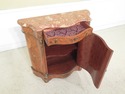 47347EC: Italian Marble Top Inlaid Commode w. Bron