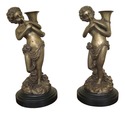 LF47399EC: Pair DECORATIVE CRAFTS Bronze French Ch