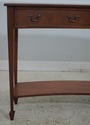 64129EC: Mahogany 2 Drawer Crescent Shape Console 