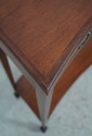 64129EC: Mahogany 2 Drawer Crescent Shape Console 