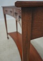 64129EC: Mahogany 2 Drawer Crescent Shape Console 