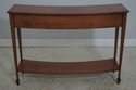 64129EC: Mahogany 2 Drawer Crescent Shape Console 