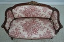 64270EC: Vintage French Toile Upholstered Settee L