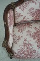 64270EC: Vintage French Toile Upholstered Settee L