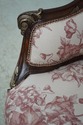 64270EC: Vintage French Toile Upholstered Settee L